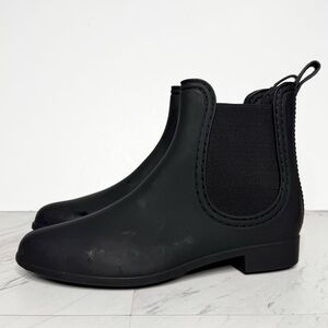 Jeffrey Campbell Forecast Chelsea Black Rain Boot 8